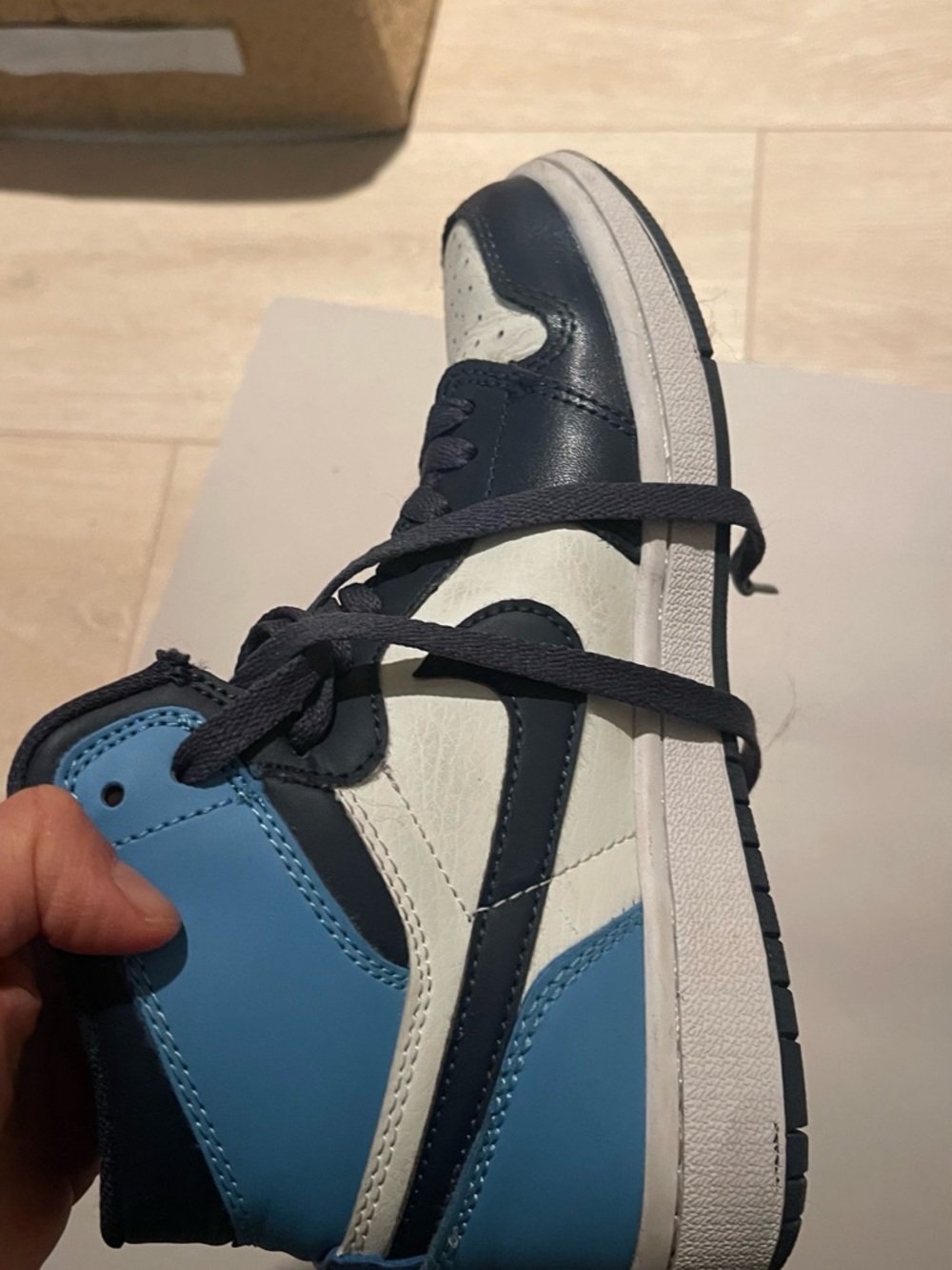 Nike Men's Navy, White & Light Blue High-Top Sneakers